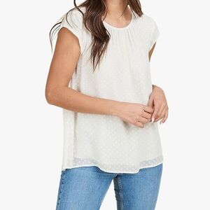 DR2 Women's Casual Loose Fit Woven Blouse in Antique Ivory
